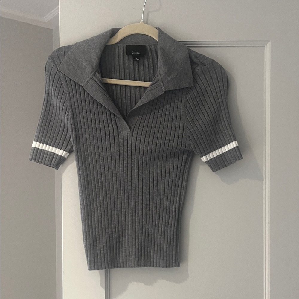 Lumiere Gray V-Neck Sweater